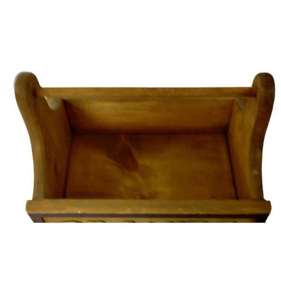 Vintage Beanies Handmade Wooden Toolbox Storage with Handle 13 x 8 in - Picture 8 of 8